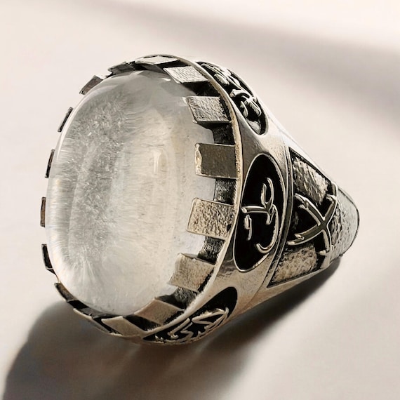 Hz Ali Sword,Zulfiqar Natural Dore Najaf ahlulbayt ehlibeyt ya hossein Shia Allah Ring Aqeeq Ahlulbayt Ahl-ul-Bait 925 Silver Panjtan Islam