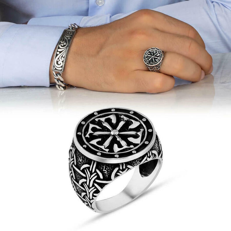 Details about Handmade 925 Silver Celtic Scandinavian Viking Compass Ring for Men Women Details about Handmade 925 Silver Celtic Scandinavian Viking Compass Ring for Men Women