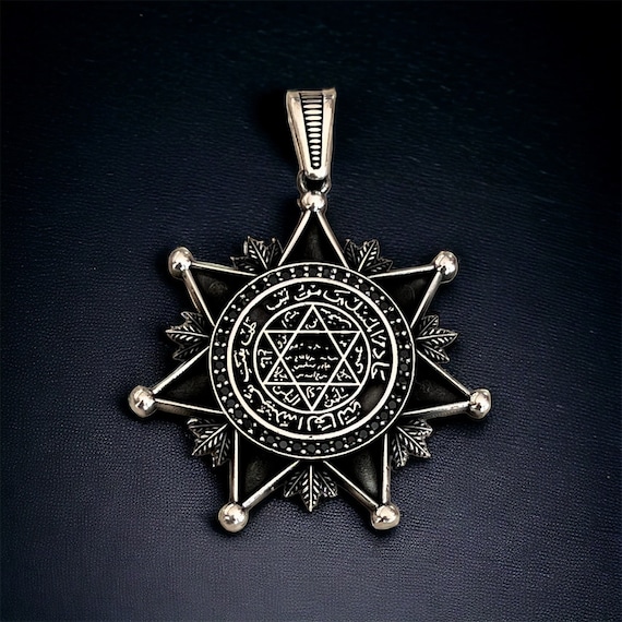 Seal of Solomon Necklace - 925 Sterling Silver - David's Star Necklace - Pendant