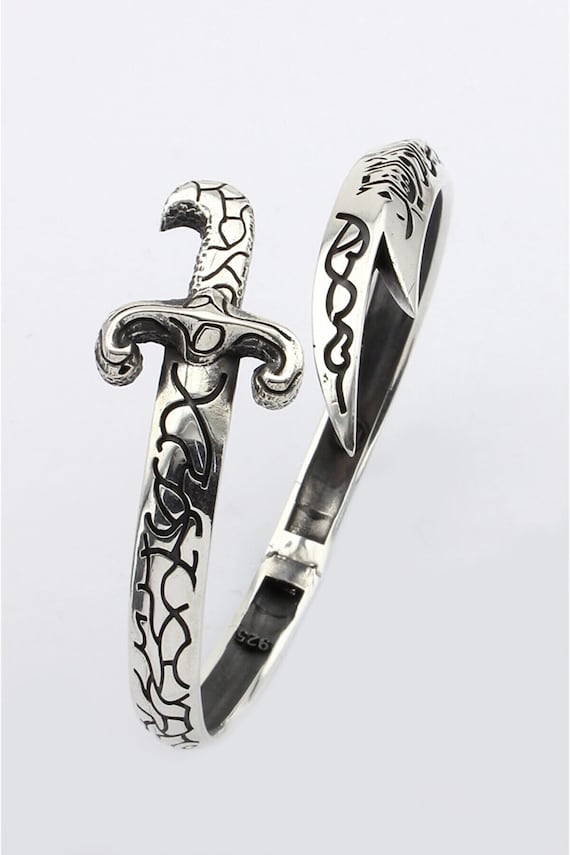 925 Sterling Silver Bracelet Zulfiqar Sword Motif Bracelet Casual