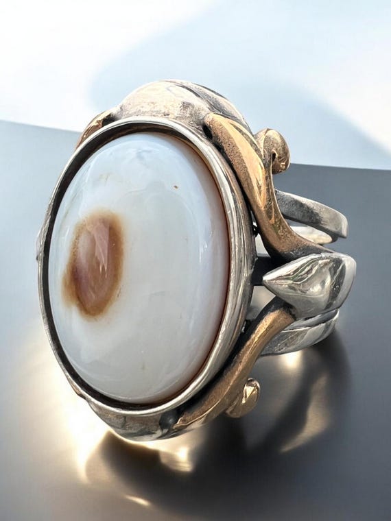 Yemen Sulaimani Devil Eye Yemeni Agate Yemen Aqeeq for Ring  Natural Yemen Agate Stone 925 Sterling Silver Men's Woman's Ring عقیق یمانی
