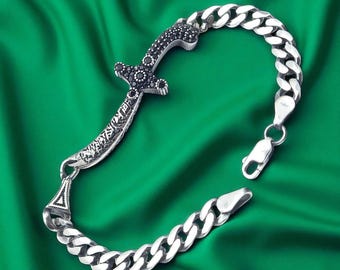 Shia Islamic 925 Sterling Silver Zulfiqar Bracelet – Imam Ali