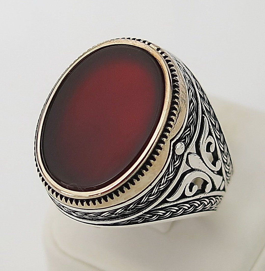 Mens Handmade Ring, 925 Sterling Silver Ring, Turkish Handmade Silver ...