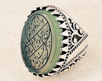 Islamic yemen- yemeni-agate aqeeq aqiq 925 Silver Men Ring- Quran-middle eastern