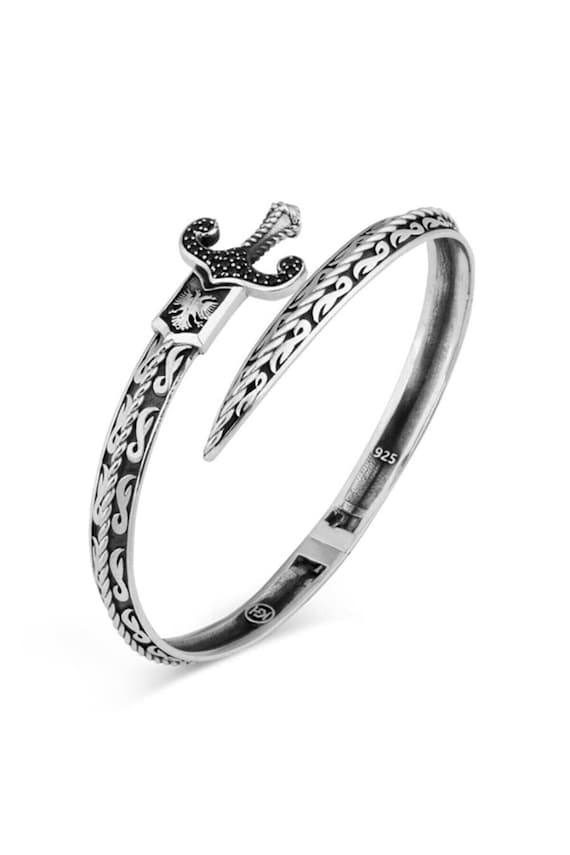 925 Silver Sword Bracelet , Handmade Bracelet , Mens Zulfiqar Bracelet , Silver Man Warrior Bracelet , 925k Sterling Silver Bracelet