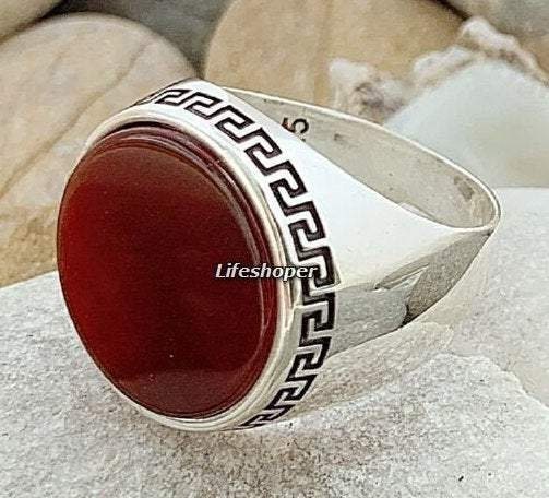 Mens Red Agate Stone Silver Ring, Turkish Handmade Ring, Eagle Detailed Ring,  925 Sterling Silver Ring,yemeni Aqeeq Stone Ring, Gift for Him - Etsy |  Silver ring designs, Sterling silver mens rings,