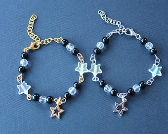 Star Charm Bracelet, Y2k Adjustable Chain Beaded Jewelry