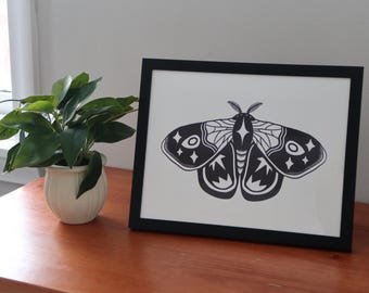 Celestial Moth Art Print, 8.5" x 11" Archival Matte Paper, Artist Signed