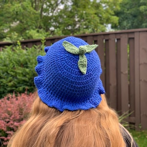 Blueberry Crochet Bucket Hat, Crochet Fruit Hat, Fruit Bucket Hat, Summer Hat, Cotton Yarn Bucket Hat
