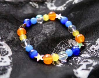 Aroace Bracelet, LGBTQ  Pride Gemstone Coming Out Gift, Star Beaded Stretchy Bracelet