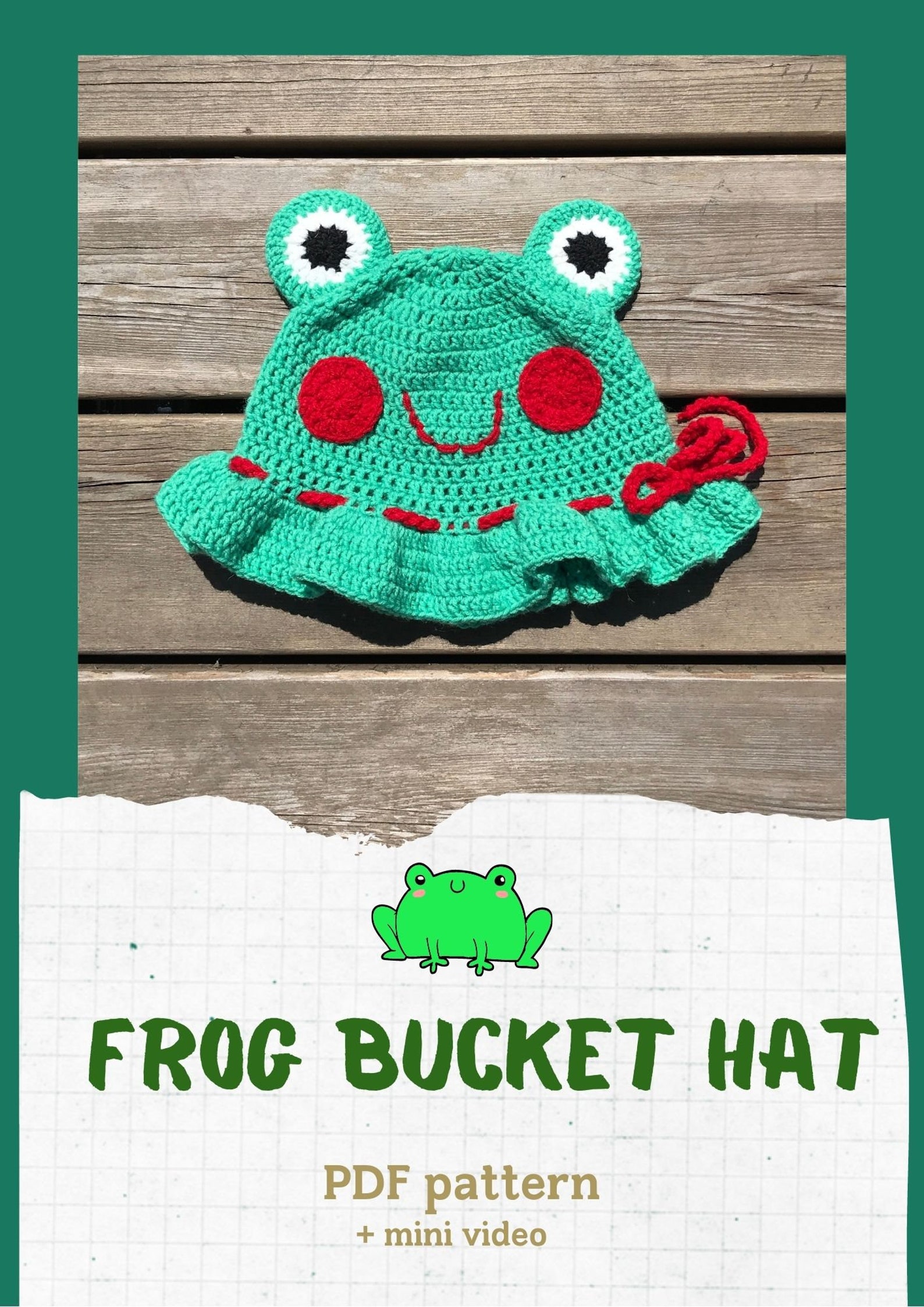 Crochet Frog Bucket Hat Pdf Pattern Goblincore hat tutorial Etsy