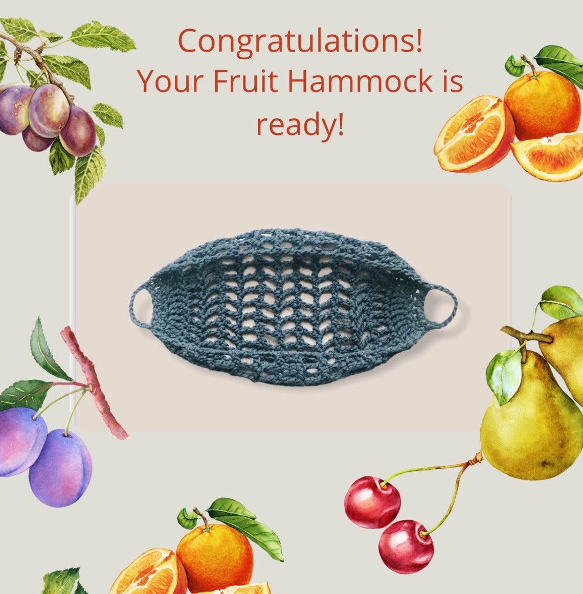 Fruit hammock PDF PATTERN Easy crochet pattern Food storage Etsy