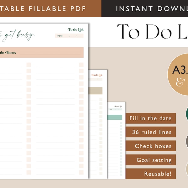 Checkbox Template A4 - Etsy