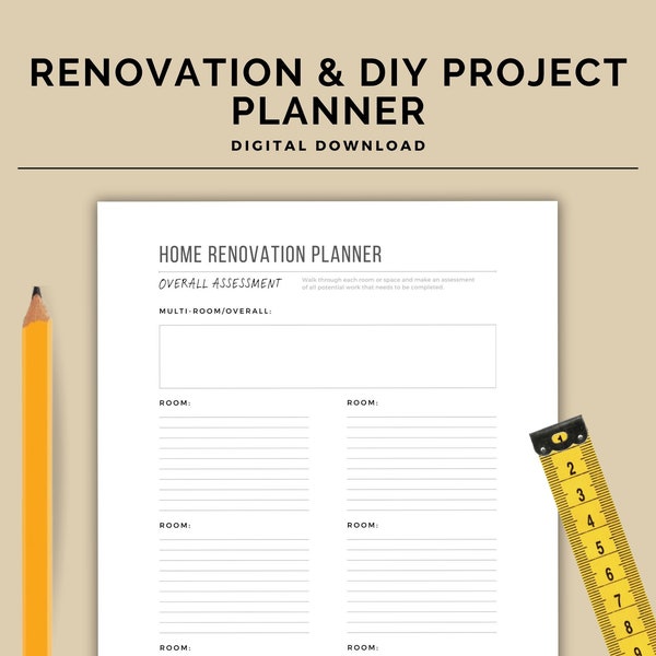Home Renovation & DIY Project Planner / DIGITAL DOWNLOAD