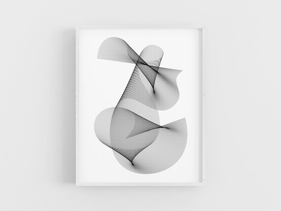 Line Loft  // Generative Art // Modern Art // Black & White // Digital Download