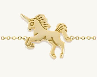 Unicorn Charm Bracelet • 14k Gold Bracelets For Women • Inspirational Bracelets With Meaning • Jewelry With Card • Gifts For Her