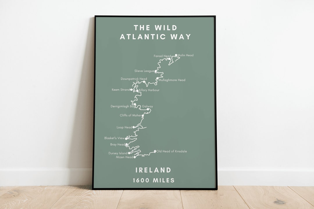 The Wild Atlantic Way Print Ireland Road Trip Etsy