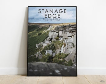 Stanage Edge, The Peak District, Derbyshire, Travel Print, Northern England