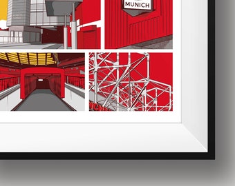 Old Trafford Stadium Comic Print