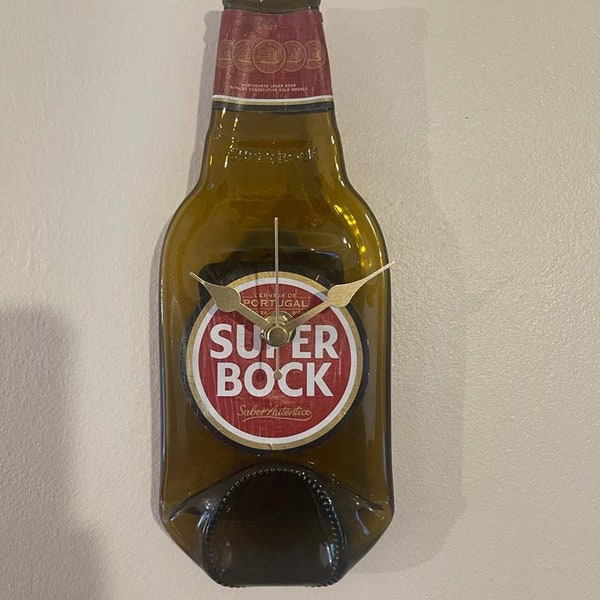 Horloge murale bouteille écrasée/aplatie Super Bock