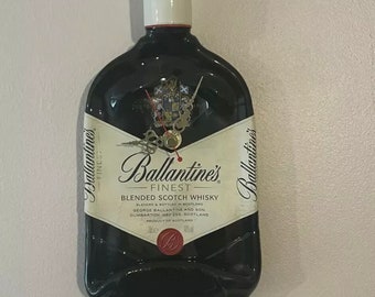 Ballantine Whiskey Squashed / Flattened Bottle Wall Clock with Lid