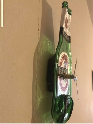 BottleClock Orologio Da Parete Riciclato | Forma Bottiglia Becks | Fatto A Mano UK | Regalo Originale
