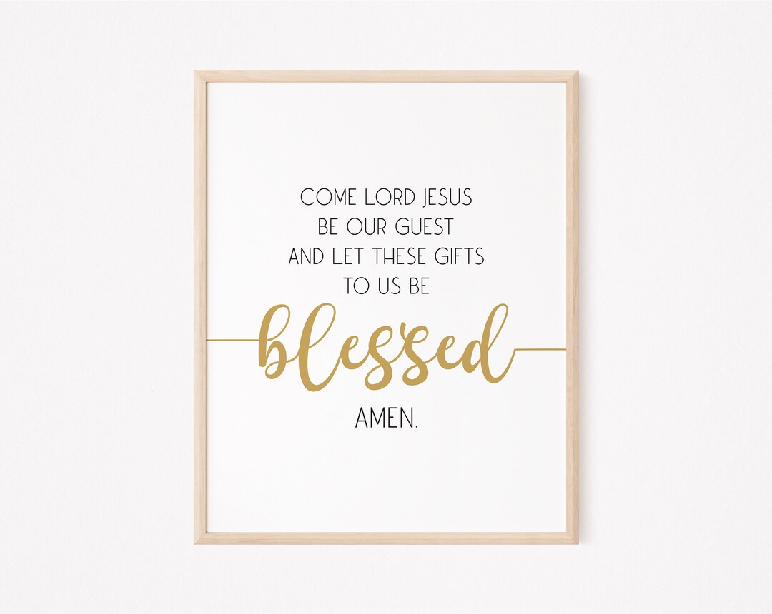 Prayer Wall Art, Dining Room Wall Decor, Table Blessing Print, Kitchen