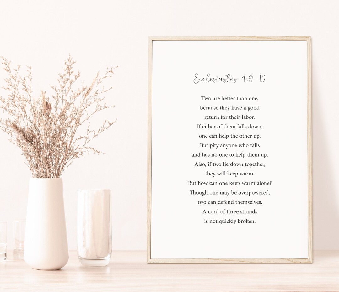 Family Bible Verse Ecclesiastes 4 9 12 Two Are Better Than One Family bible verse ecclesiastes 4 9 12 two are better than one