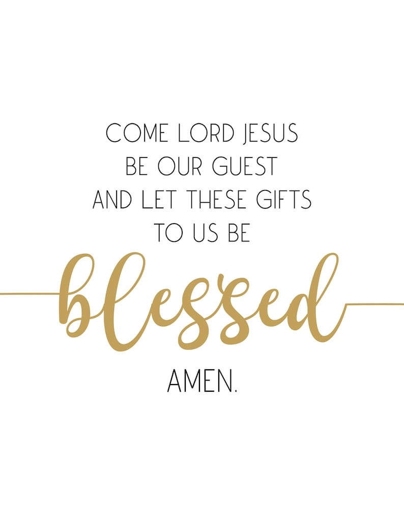 Prayer Wall Art Dining Room Wall Decor Table Blessing Print Etsy