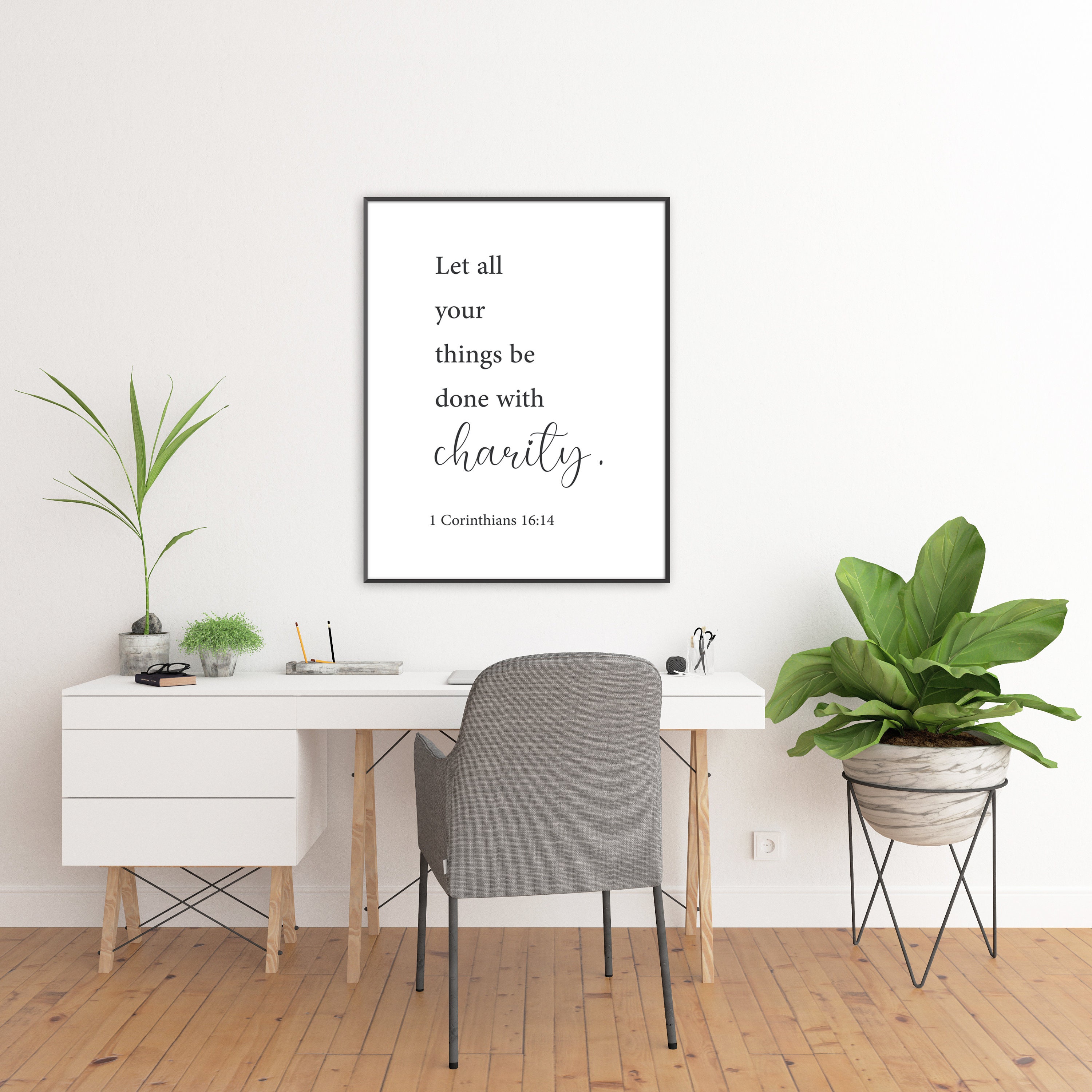 Bible Verse Modern Digital Print Black and White Wall Art Minimalist ...