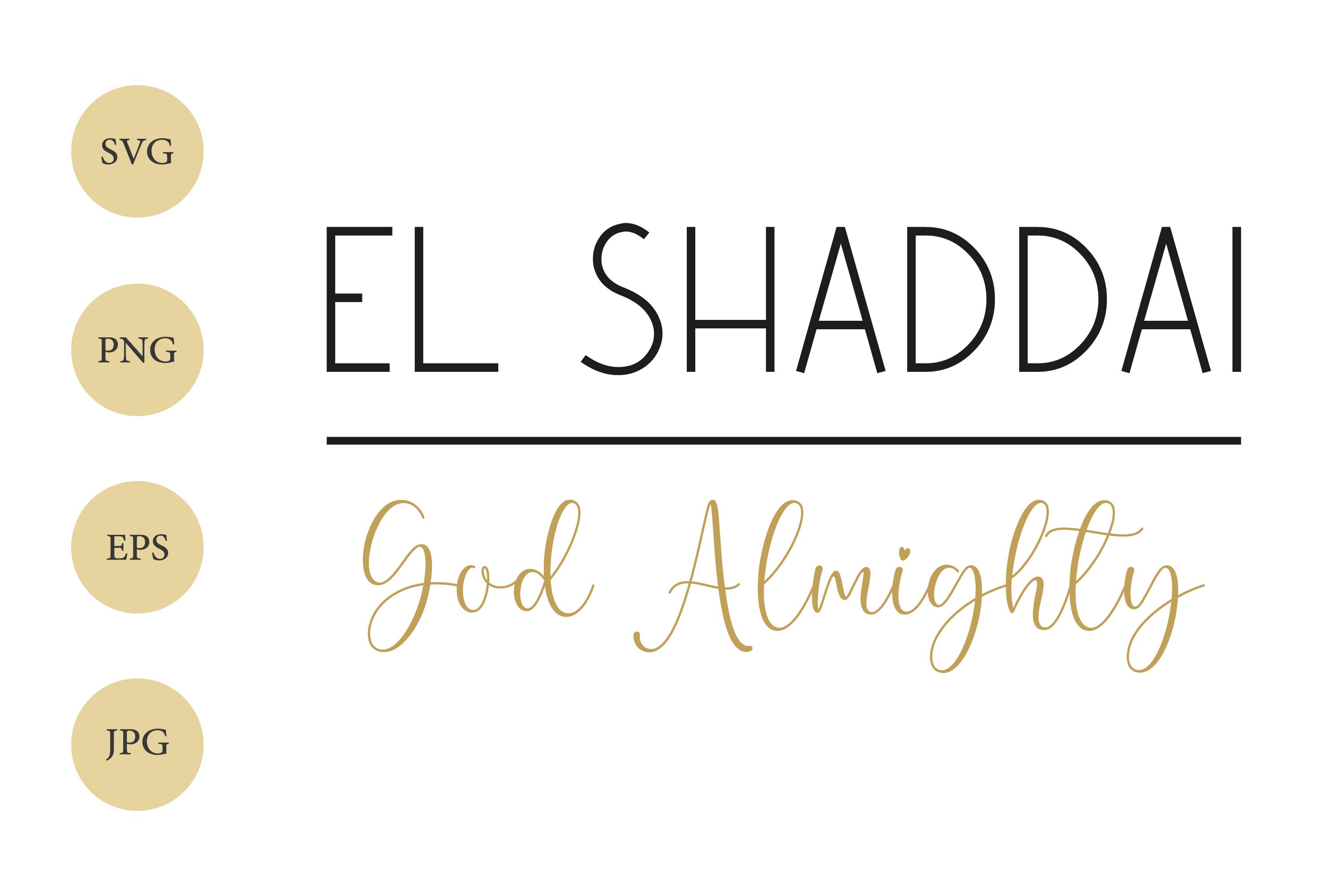 El Shaddai SVG, God Almighty, Biblical SVG, Name of God, Christian SVG