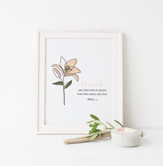 Lily One Line Bible Verse Wall Art Matthew 58 KJV One Line Etsy UK