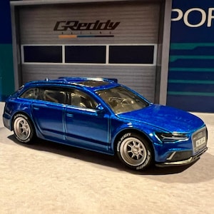 Custom hot wheels Audi rs6 avant blue or red with real rider swap Lowered 1/64 scale