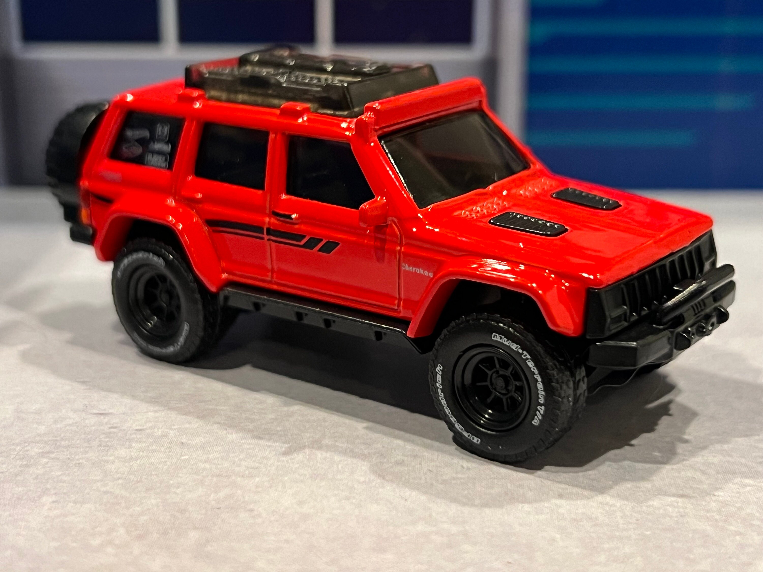 Hot Wheels Jeep Cherokee Red With Real Rider Swap Etsy