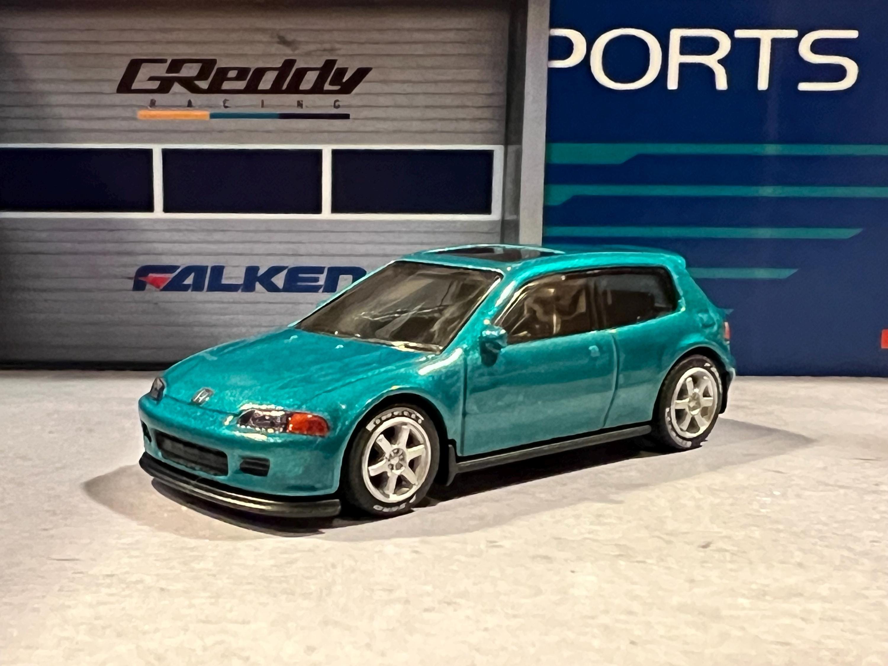 Hot Wheels Honda Civic EG Custom 1/64 Scale With Real Rider Wheel