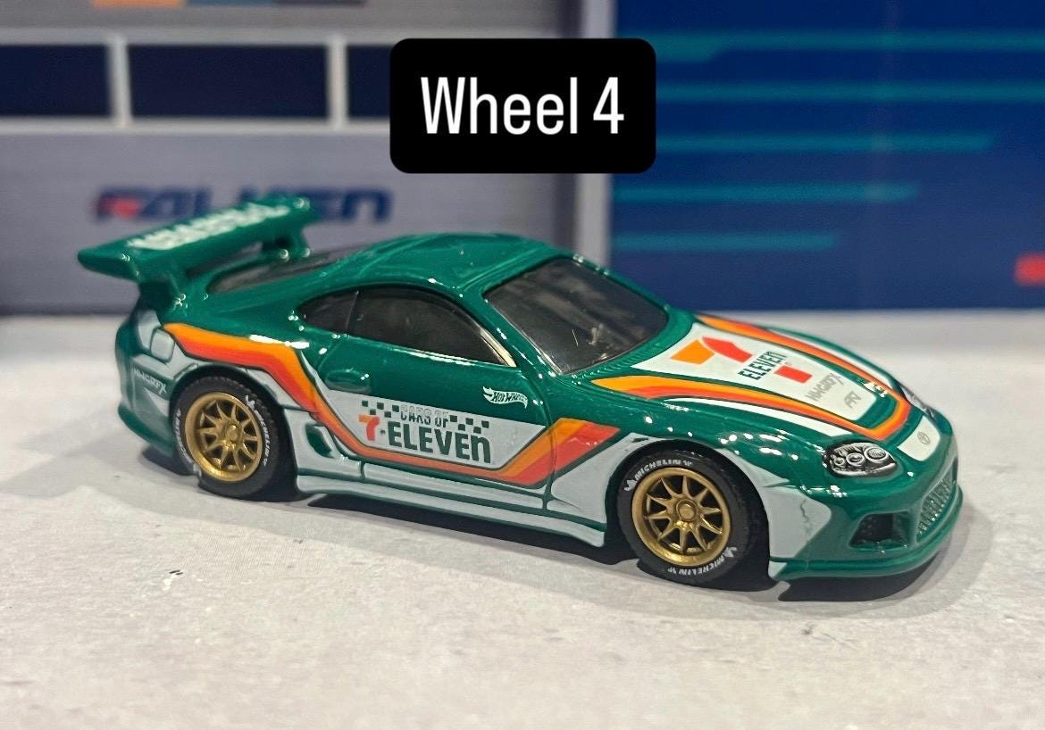 Hot Wheels 7-eleven Toyota Supra Wheel Swapped 1/64 Scale Jdm Car
