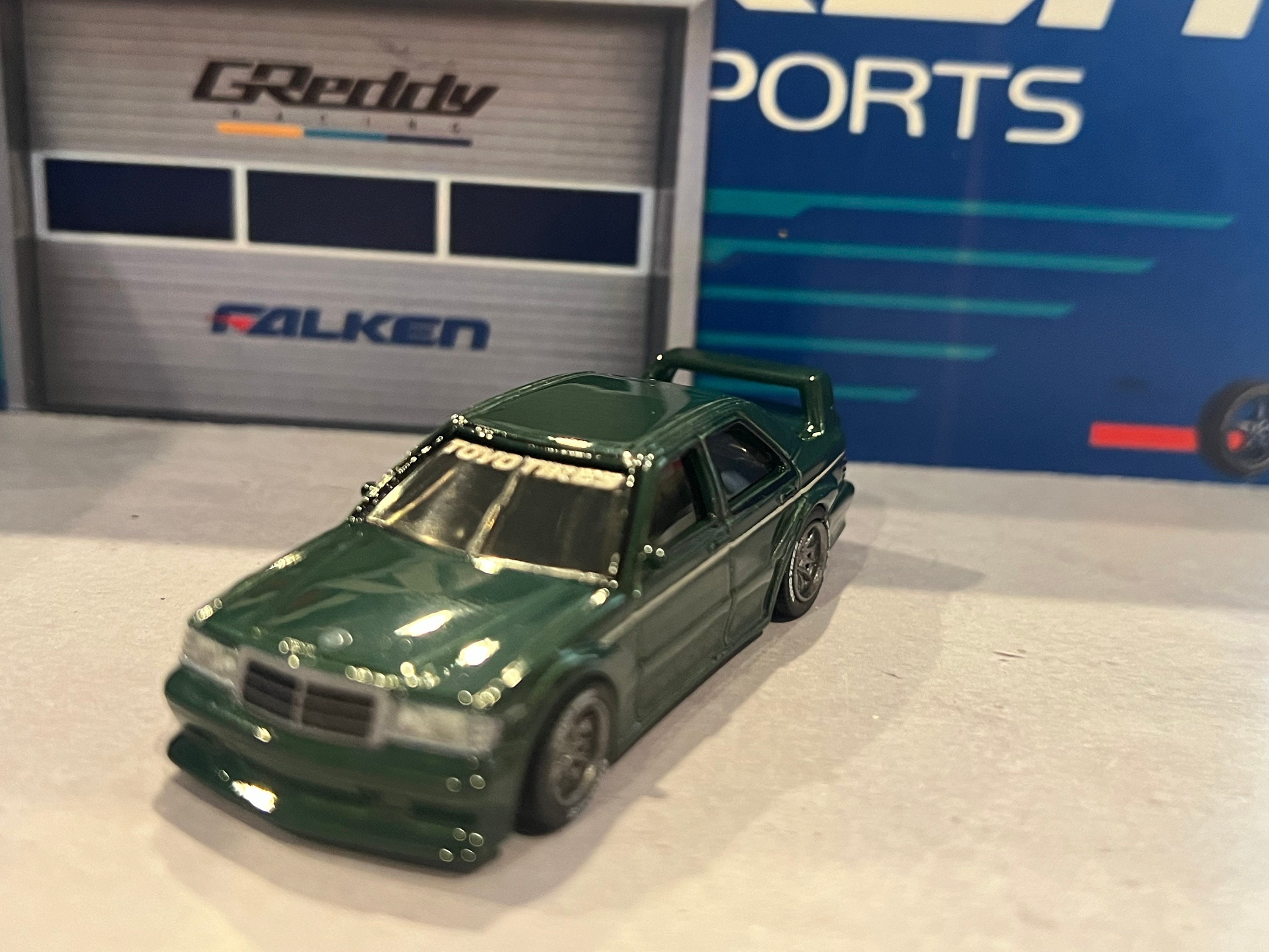 Hot Wheels Mercedes Benz 190e 2.5 16 Green Boulevard Custom Real Rider Swap Etsy