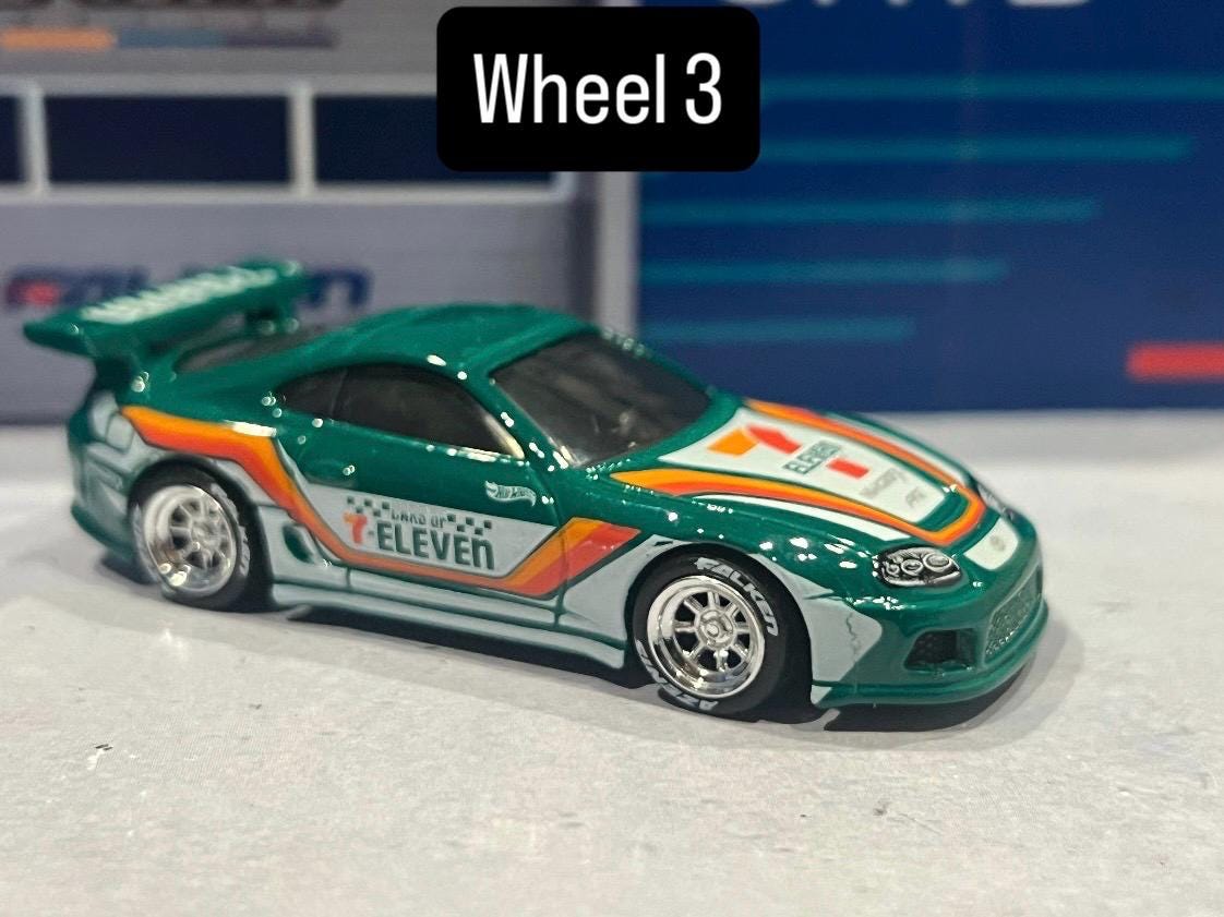 Hot Wheels 7-eleven Toyota Supra Wheel Swapped 1/64 Scale