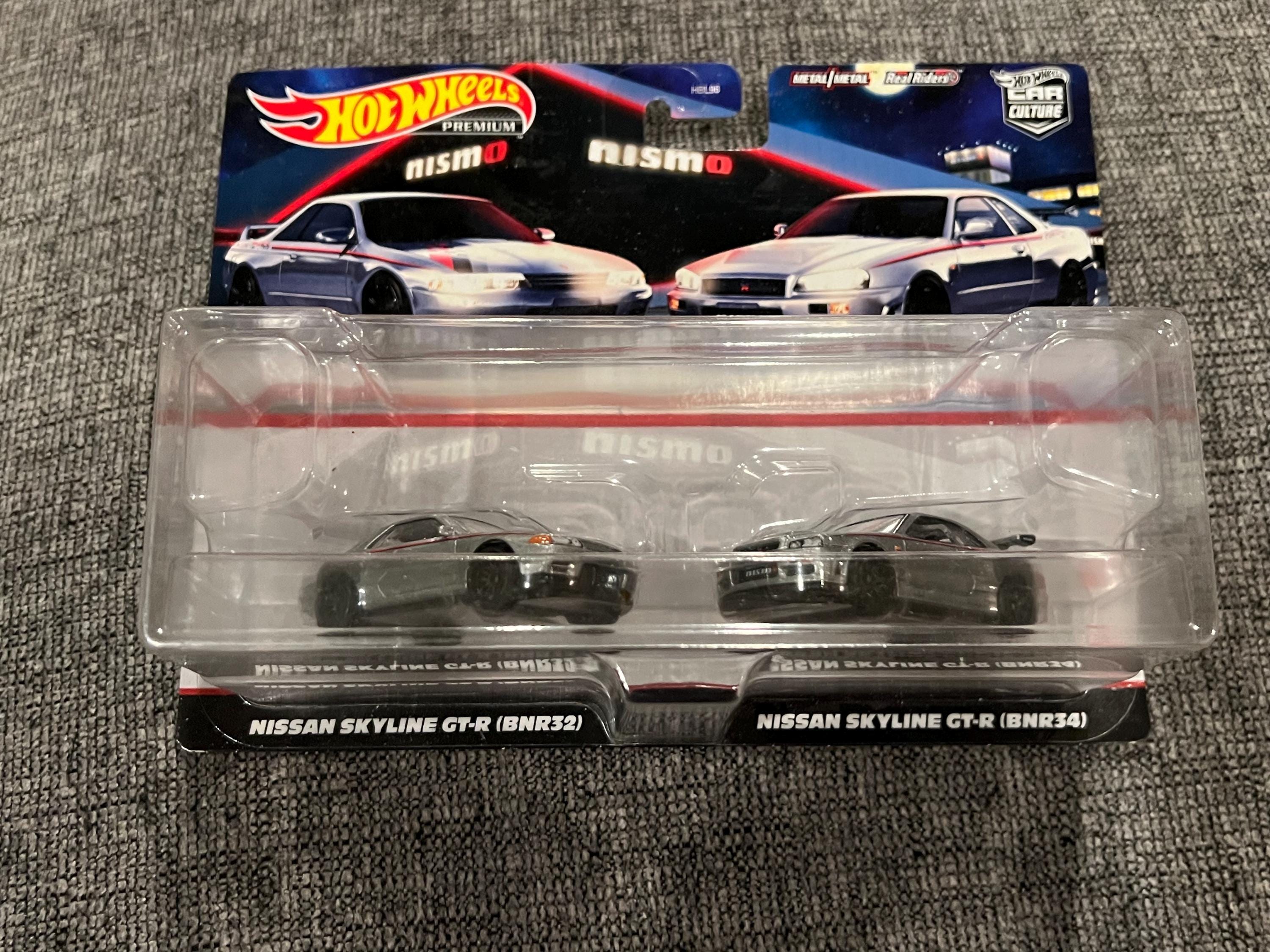 Hot Wheels Nissan 2 Pack Premium Nismo Skyline GTR R32 R34 Silver