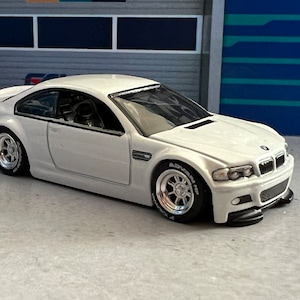 Hot wheels white premium BMW e46 m3 with custom real rider wheel swap