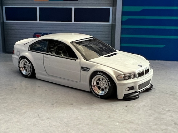 Hot Wheels White Premium BMW E46 M3 With Custom Real Rider Wheel Swap 