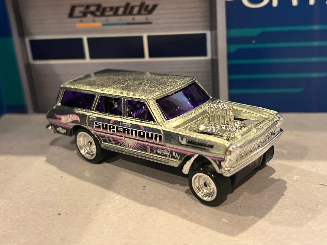 Hot Wheels 1/64 Scale Chevy Nova Wagon Gasser Zamac With Wheel