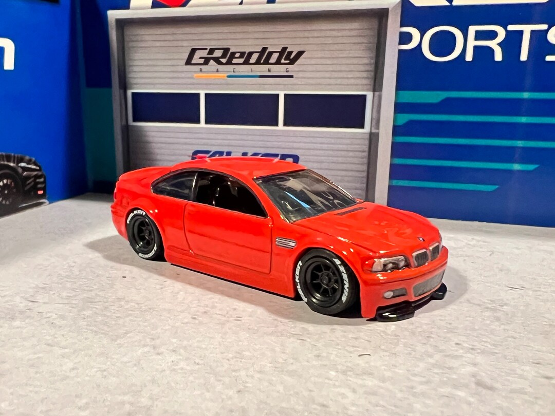 Hot Wheels BMW E46 M3 Red With Real Rider Wheel Swapped and