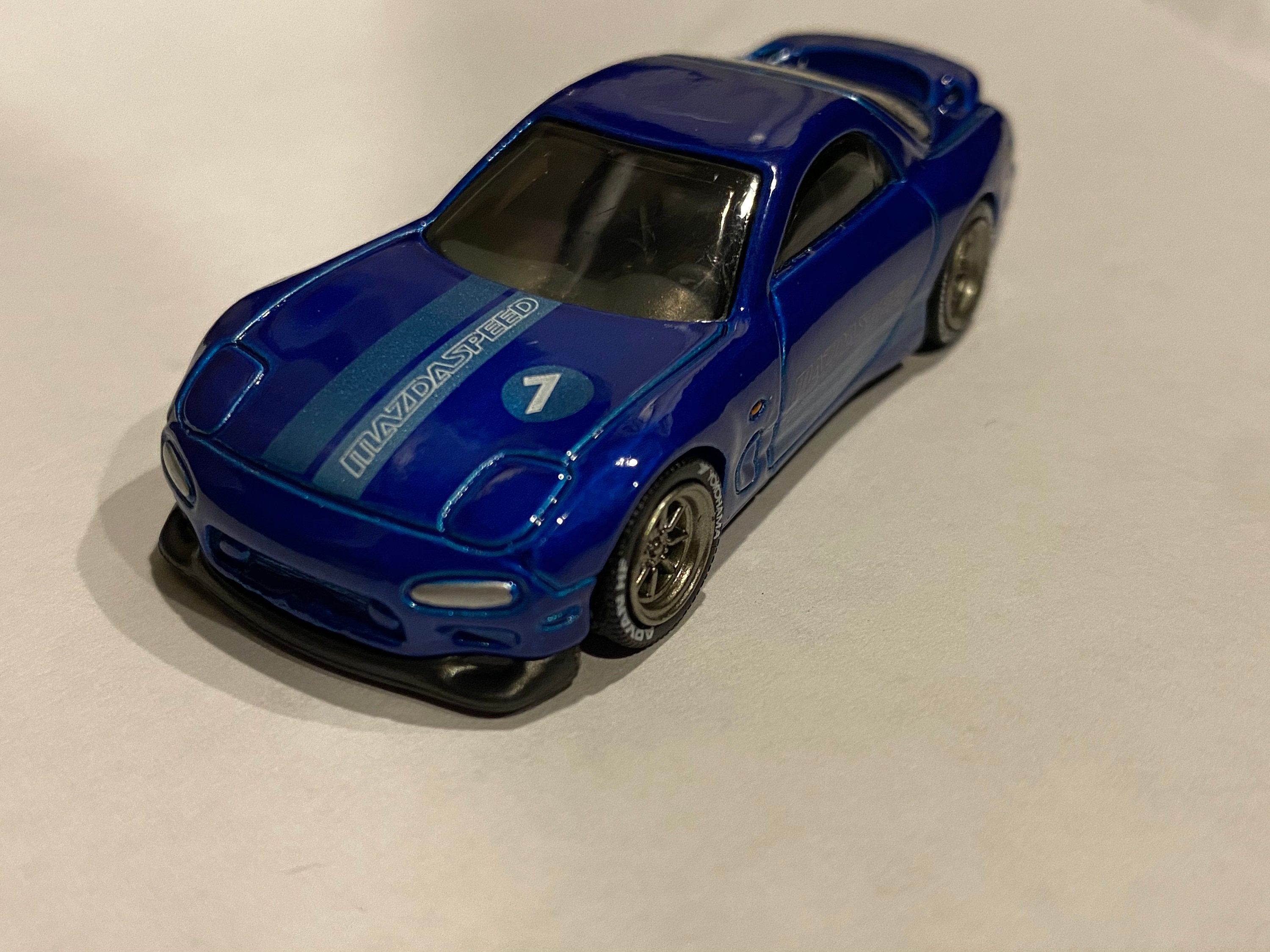 Hot wheels blue Mazda rx7 FD wheel swapped Etsy