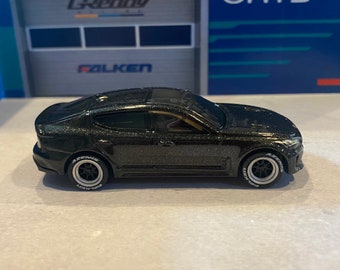 Hot wheels Kia stinger GT Black with Custom Real Riders a Choice of Wheels damaged card