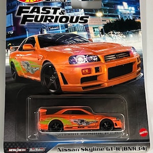 Hot Wheels Nissan Skyline GTR R34 bayside blue 1:64 premium f and f