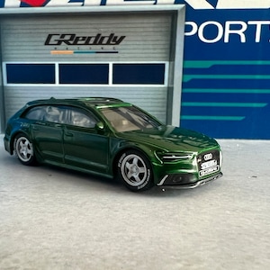 Custom hot wheels Audi rs6 avant green with real rider swap Lowered