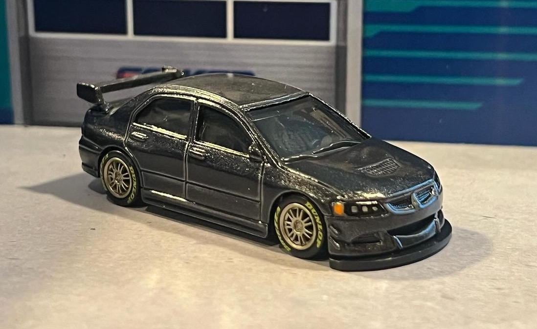 Hot Wheels Mitsubishi Lancer Evolution IX Grey Custom Paint Real Rider Swap 1 64 Scale Etsy