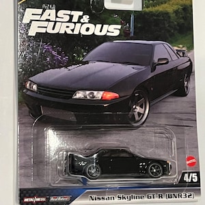 Hot Wheels premium metal base Nissan skyline R32 GTR black fast and furious 1/64 scale car toy