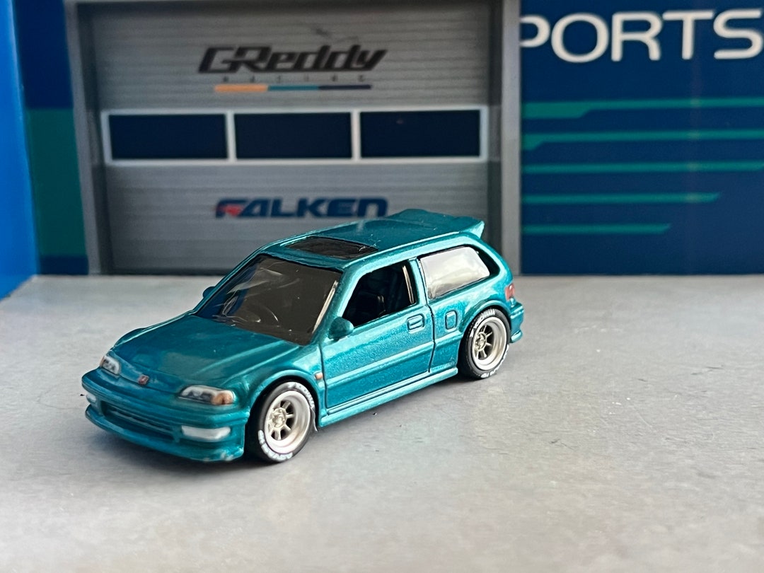 Hot Wheels Custom Paint Honda Civic EF Tahitian Blue Hatchback With ...